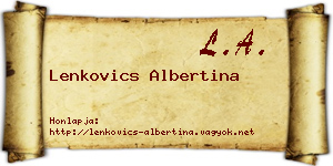 Lenkovics Albertina névjegykártya
